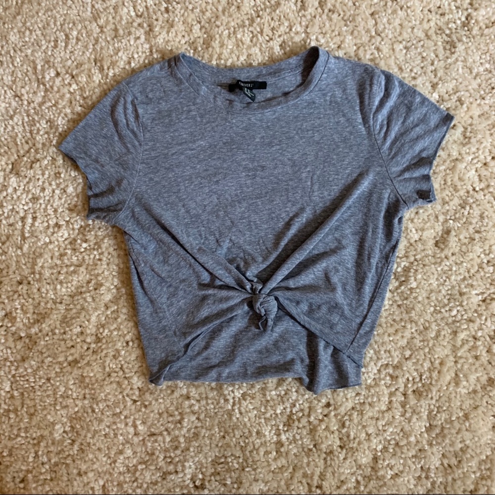 3 for $10•F21 Blue Marl Crop Tee